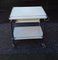 Chromed Tubular Steel Trolley with White Coated Chipboard Drawer & 2 White Formica Shelves, 1970s 7