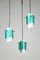 Italian Glass 3-Light Pendant Lamp, 1960s 2