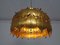 Large French Brass Lotus Ceiling Lamp, 1940s 3