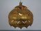 Large French Brass Lotus Ceiling Lamp, 1940s 2