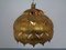 Large French Brass Lotus Ceiling Lamp, 1940s, Image 2