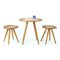 Wicker Coffee Table with 2 Stools from ÚĽUV, 1960s, Set of 3 2