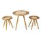 Wicker Coffee Table with 2 Stools from ÚĽUV, 1960s, Set of 3 5