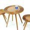 Wicker Coffee Table with 2 Stools from ÚĽUV, 1960s, Set of 3 7