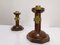 Art Deco Wandleuchten aus Holz & Messing, 1920er, 2er Set 5