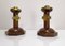 Art Deco Wandleuchten aus Holz & Messing, 1920er, 2er Set 2