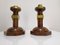 Art Deco Wandleuchten aus Holz & Messing, 1920er, 2er Set 1