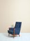 Vintage Scandinavian Blue Teak Model F122 Armchair 5