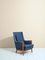 Vintage Scandinavian Blue Teak Model F122 Armchair 1