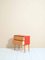 Scandinavian Red Leather & Wood Commode, 1960s, Image 5