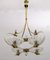 Italian Art Deco Murano Glass and Brass Chandelier by Ercole Barovier for Barovier & Toso, 1930s, Image 4