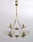 Italian Art Deco Murano Glass and Brass Chandelier by Ercole Barovier for Barovier & Toso, 1930s, Image 2