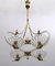 Italian Art Deco Murano Glass and Brass Chandelier by Ercole Barovier for Barovier & Toso, 1930s, Image 9