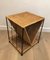 French Rattan and Black Metal Side Table, 19701 3