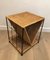 French Rattan and Black Metal Side Table, 19701, Image 3