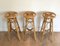 French Rattan Stools, 1970s, Set of 3, Image 1