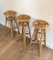 French Rattan Stools, 1970s, Set of 3 2