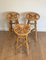 French Rattan Stools, 1970s, Set of 3, Image 3