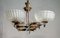 Murano Glass & Brass Chandelier by Ercole Barovier for Barovier & Toso, 1940s 3