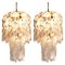 White Murano Glass Torciglione Chandeliers from Elco, 1960, Set of 2 1