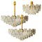 Brass and Glass Chandeliers by J.T. Kalmar for Cor, Set of 3 1