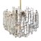 Large Modern Brass & Ice Glass Chandeliers by J.T. Kalmar for Isa, Set of 2 3