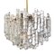 Large Modern Brass & Ice Glass Chandeliers by J.T. Kalmar for Isa, Set of 2, Image 3