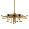 Large Modern Brass & Ice Glass Chandeliers by J.T. Kalmar for Isa, Set of 2 10