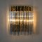 Venini Style Murano Glass and Gilt Brass Sconces With Grey Stripe, Italy, Set of 2 8