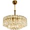 Chandelier Glass and Brass j.t. Kalmar, 1960 From Elco 1