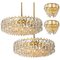 Austria Brass and Crystal Glass Bakalowits Chandeliers from Cor, 1960s, Set of 4 1