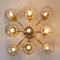 Jakobsson Style Brass and Glass Ceiling Lamps from Isa, 1960s, Set of 3, Image 8