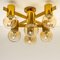 Jakobsson Style Brass and Glass Ceiling Lamps from Isa, 1960s, Set of 3 2