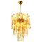 Brass and Amber Glass Chandelier by Doria for Elco, 1970s, Image 1