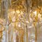 Brass and Amber Glass Chandelier by Doria for Elco, 1970s 3