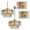Gold-Plated Crystal Glass Chandeliers for Interna, 1960, Set of 4, Image 1