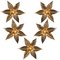 Willy Daro Style Brass Flowers Wall Lights, Set of 5 2
