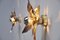 Willy Daro Style Brass Flowers Wall Lights, Set of 5 6