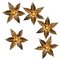 Willy Daro Style Brass Flowers Wall Lights, Set of 5 1