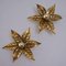 Willy Daro Style Brass Flowers Wall Lights, Set of 5 12