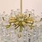 Large Modern Three-Tiered Brass Ice Glass Chandeliers by J.t. Kalmar for Isa, Set of 2 4