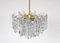 Large Modern Three-Tiered Brass Ice Glass Chandeliers by J.t. Kalmar for Isa, Set of 2, Image 5