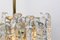 Large Modern Three-Tiered Brass Ice Glass Chandeliers by J.t. Kalmar for Isa, Set of 2 6