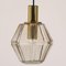 Lampe à Suspension Géométrique en Laiton et en Verre Transparent de Limburg, 1960s 9