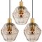 Geometric Brass and Clear Glass Pendant Light from Limburg, 1960s 2