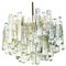 Large Three-Tiered Ice Glass Chandelier from Kalmar 1