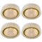 Glass and Brass Flushmount Chandeliers from Doria, Set of 4 1