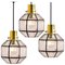 Iron and Clear Glass Light Pendants from Limburg, 1965, Set of 3, Image 1