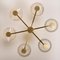 Brass and Structured Opaque and Clear Glass Chandelier, 1960s, Image 10