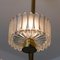 Brass and Structured Opaque and Clear Glass Chandelier, 1960s, Image 8